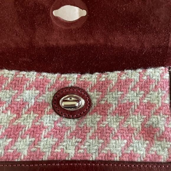 Coach Houndstooth suede, leather , wool wristlet . Never Used! - Picture 4 of 4